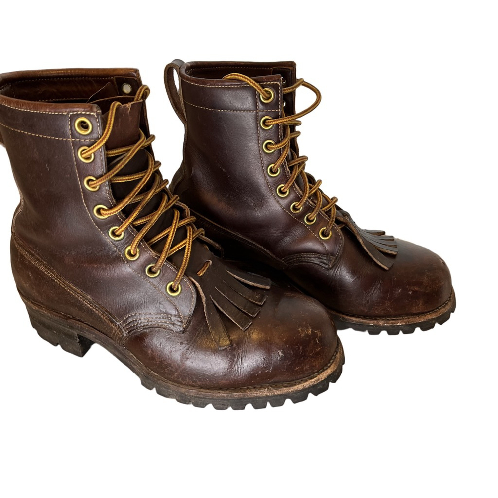 Vintage 70s Dayton Boots Steel Toe Work Boots Vibram Sole Made in Canada Men 9.5 - Picture 3 of 12